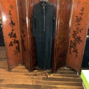 Elegant Black Sheer Long Sleeve Catsuit